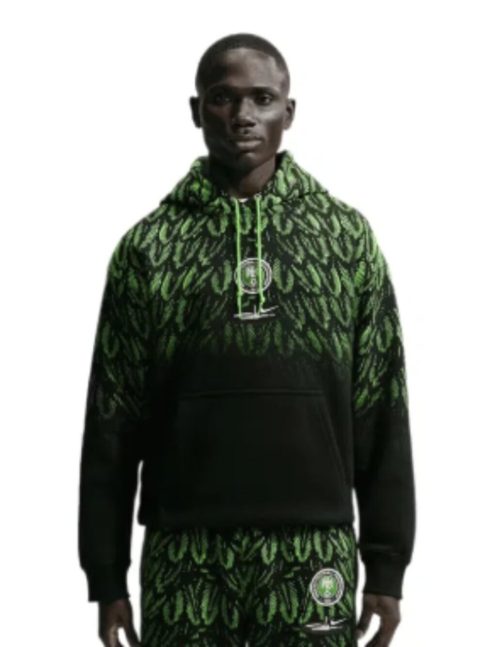 Nike x Nigeria × Slawn Men's Fleece Pullover Hoodie IR5219-010 - New